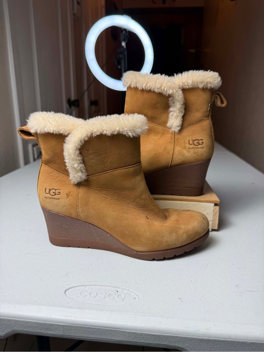 UGG Devorah Wedge Womens
6.5 Waterproof Shearling Ankle
Boots Chestnut